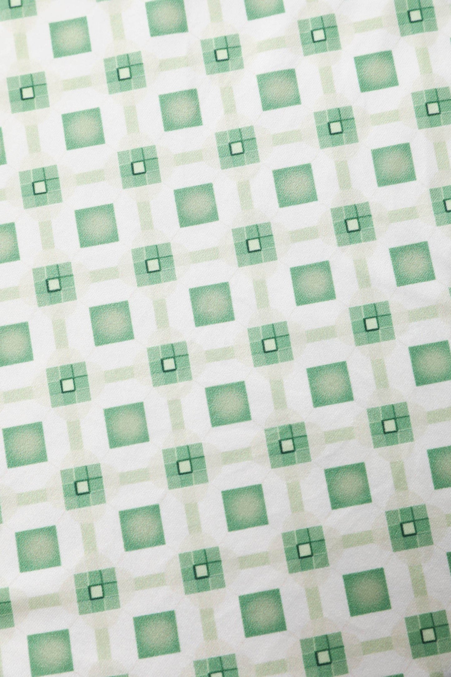 Julia 40s Green Midi Dress In Geometric Diamond Print