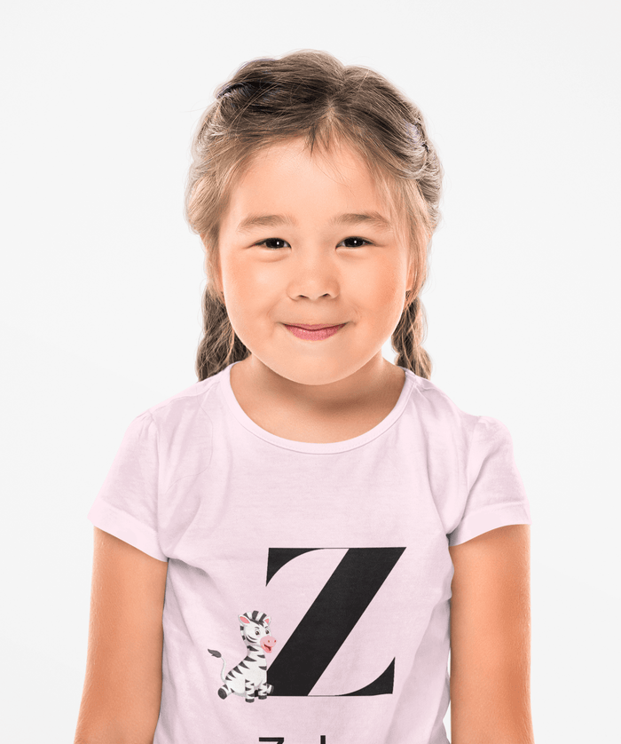 Alphabet Adventures: Letter Z - Zany Zebra Youth Tee - Personalizable - Whippie's