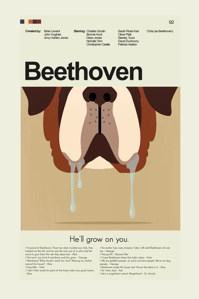 Beethoven Inspired Mid-Century Modern Print | 12"x18" or 18"x24" Print only