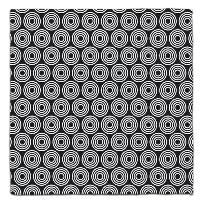 Black and White Bullseyes Waffle Weave Washcloth