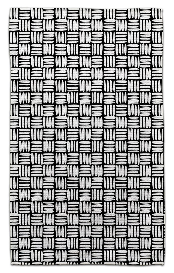 Black & White Basketweave Eco-Friendly Towel - CJ Bella Co.