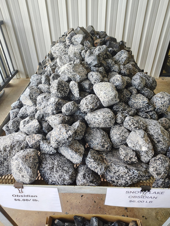 This is a picture of the Snowflake Obsidian in natural outdoor light