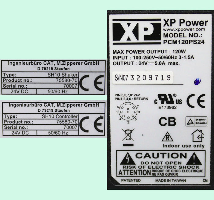 CAT Ingenieurburo SH10 Shaker - Controller - Power Adapter Product No. 75580-70