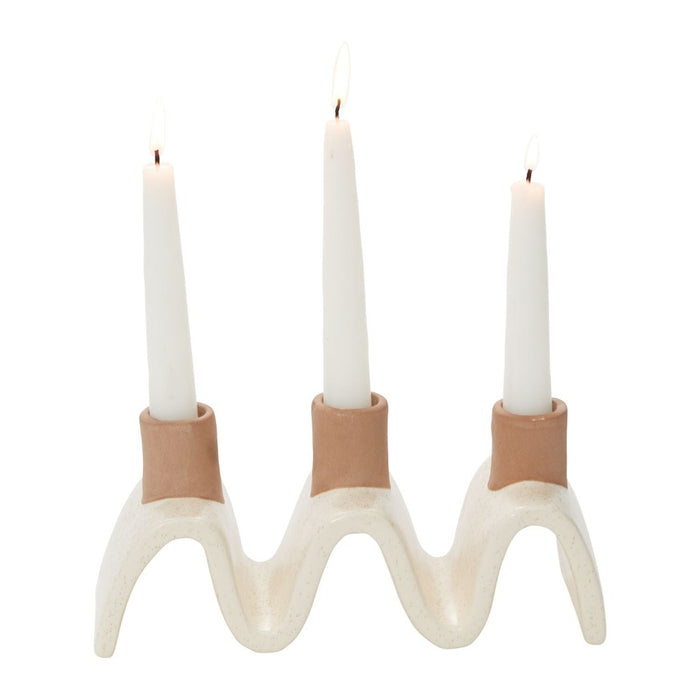 Ceramic Triple Taper Candle Holder