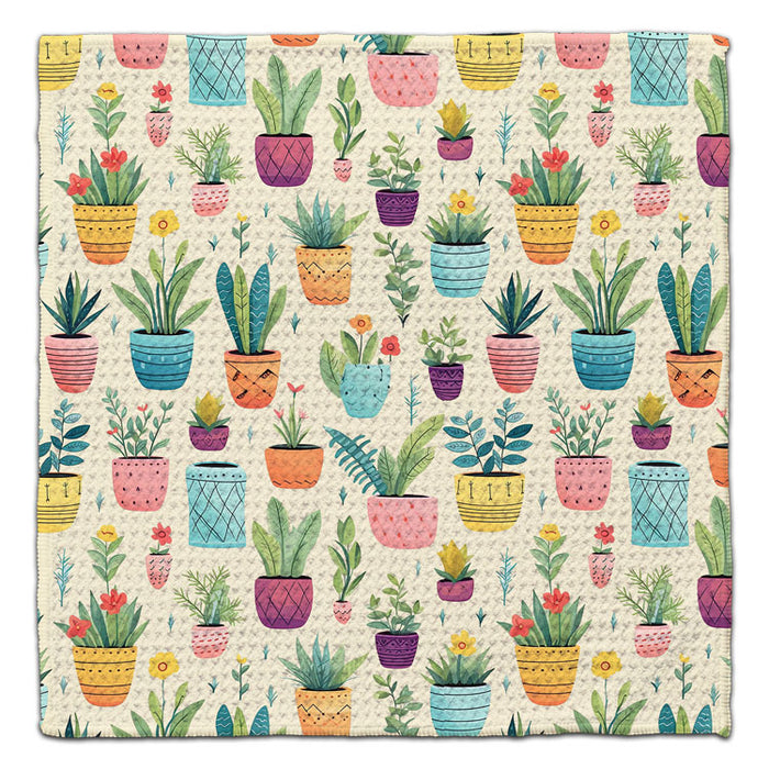 Colorful Potted Plants Eco-Friendly Washcloth - CJ Bella Co.