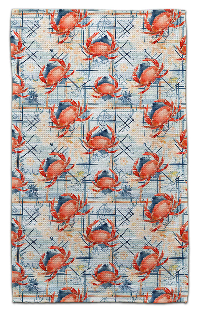 Crabs Red w/Plaid Eco-Friendly Towel - CJ Bella Co.