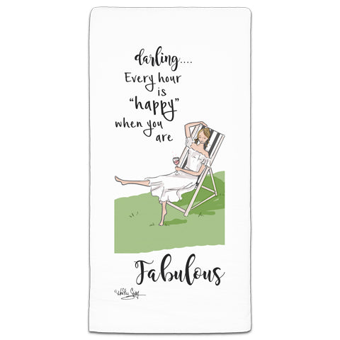 RH3-148 Darling, Every Hour is Happy flour sack towel by Heather Stillufsen and CJ Bella Co.
