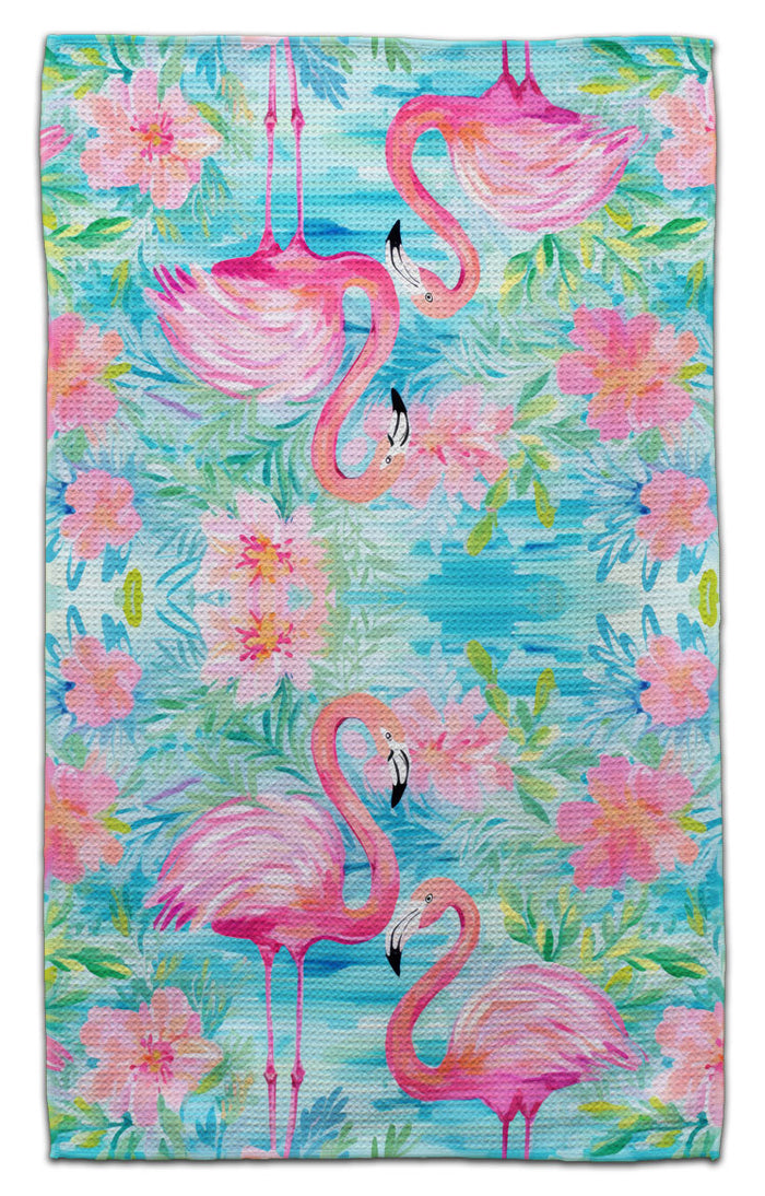 Flamingo (2) Lt. Pink Flowers & Lt. Blu Eco-Friendly Towel - CJ Bella Co.