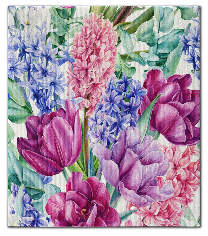 Flowers Hyacinths Dishcloth - CJ Bella Co.