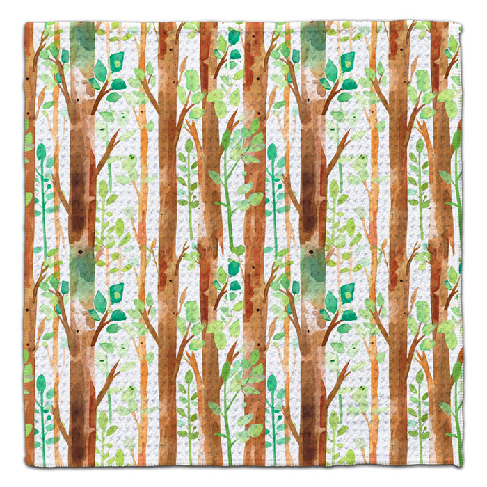 Forest Trees Lt. Brown Waffle Weave Washcloth