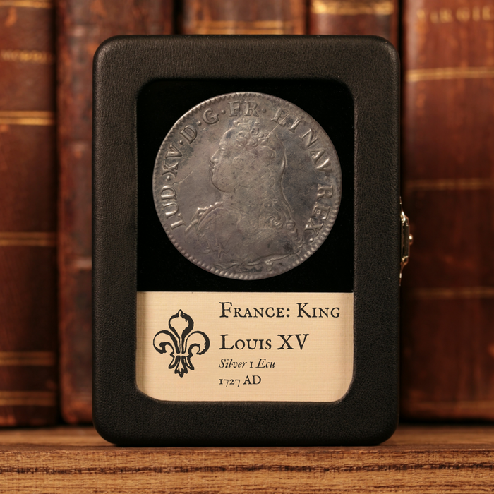 France, King Louis XV, AR (Silver) 1 Ecu - 1727 CE - France