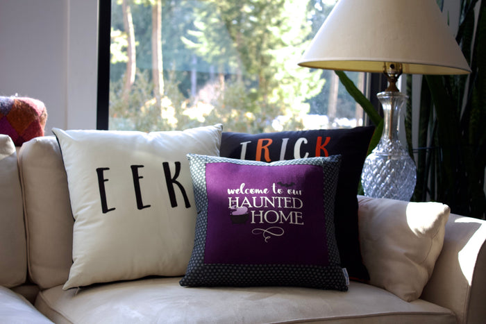 Haunted Home Halloween Pillow