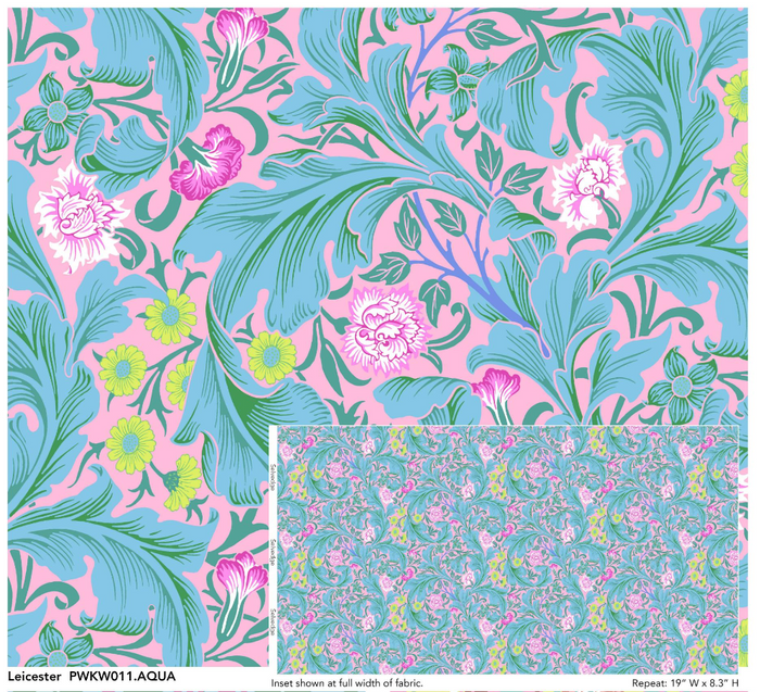 Leicester / Aqua by Kaffe Fassett x William Morris & Co.