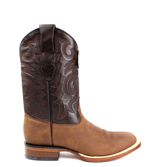 El General men’s tan crazy Wide square toe western boot right view