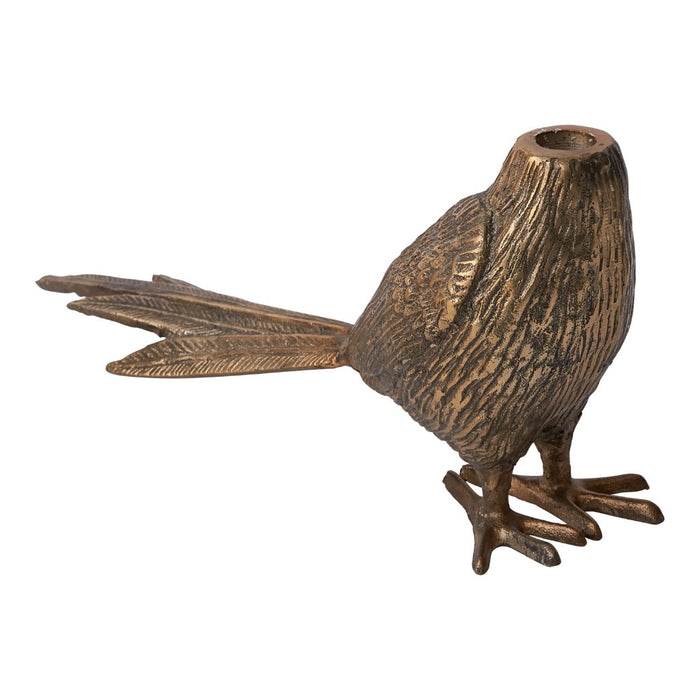 Metal Pheasant Taper Candle Holder