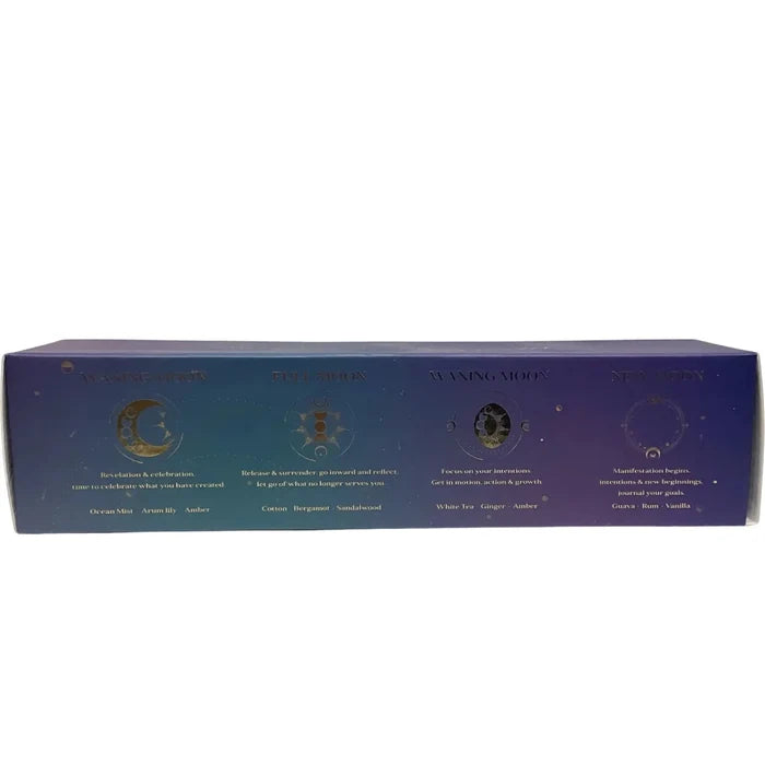 Back of 5 candle moon phase set