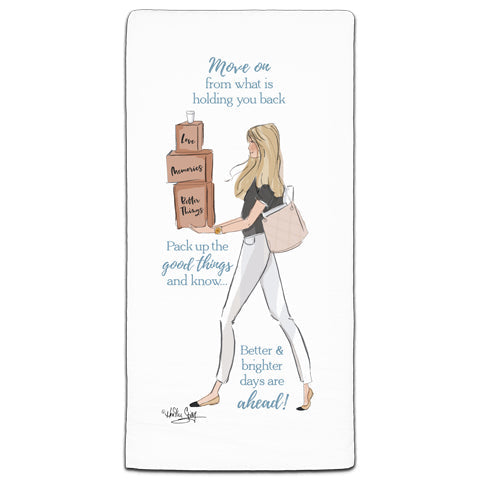 RH3-176 Move On from What's Holding you Back flour sack towel by Heather Stillufsen and CJ Bella Co.
