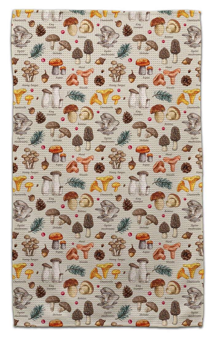Mushrooms w/Names Eco-Friendly Towel - CJ Bella Co.