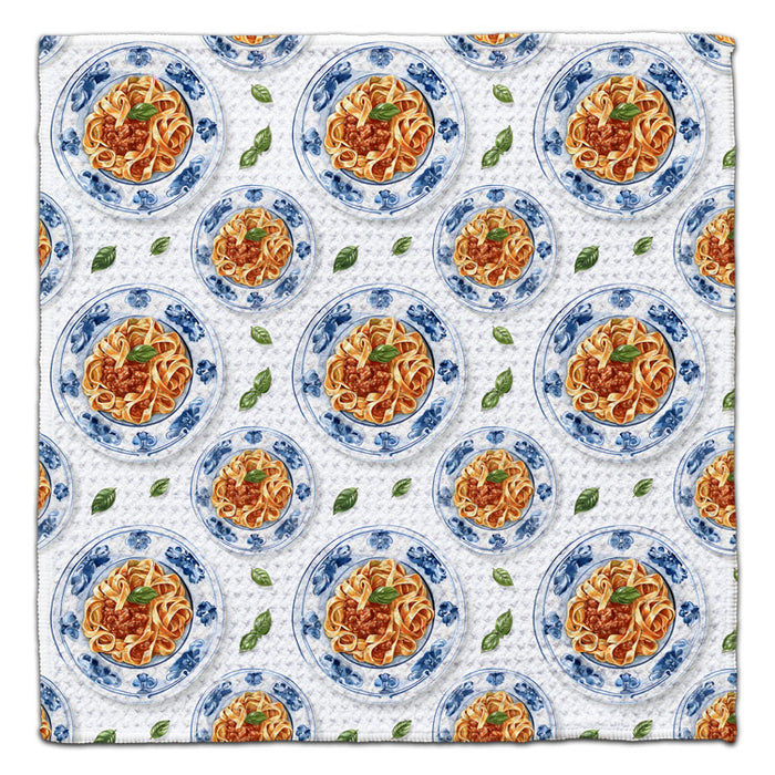 Pasta on a Plate Waffle Weave Washcloth