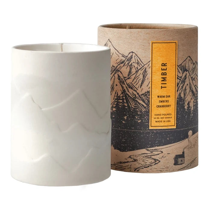 Porcelean Feather Mountain Scented Jar Candle