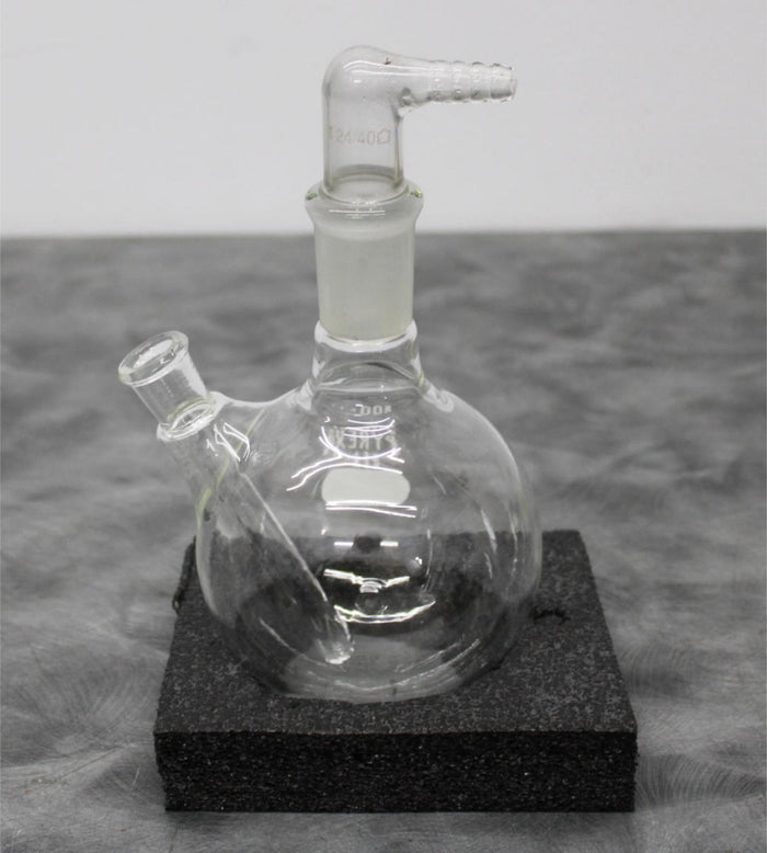 Pyrex 500mL Round Bottom Distilling Flask with Bent Inlet Adapter