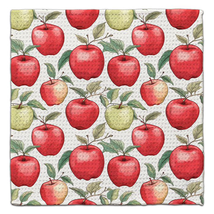 Red & Green Apples Waffle Weave Washcloth - CJ Bella Co.