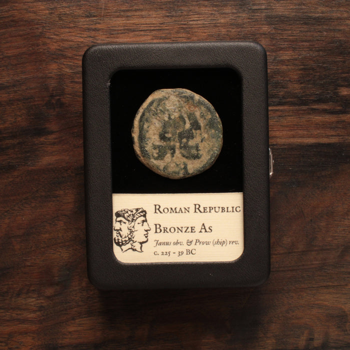 Roman Republic, Large Bronze As, Janus - c. 225 to 39 BCE - Roman Republic