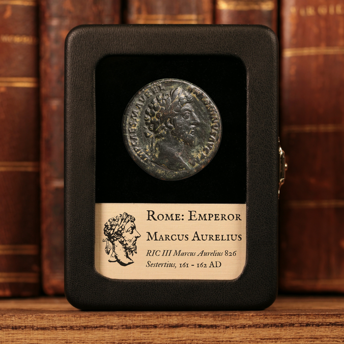 Rome, Emperor Marcus Aurelius, Large AE Sestertius, Emperor & Brother Reverse - 161 to 162 CE - Roman Empire