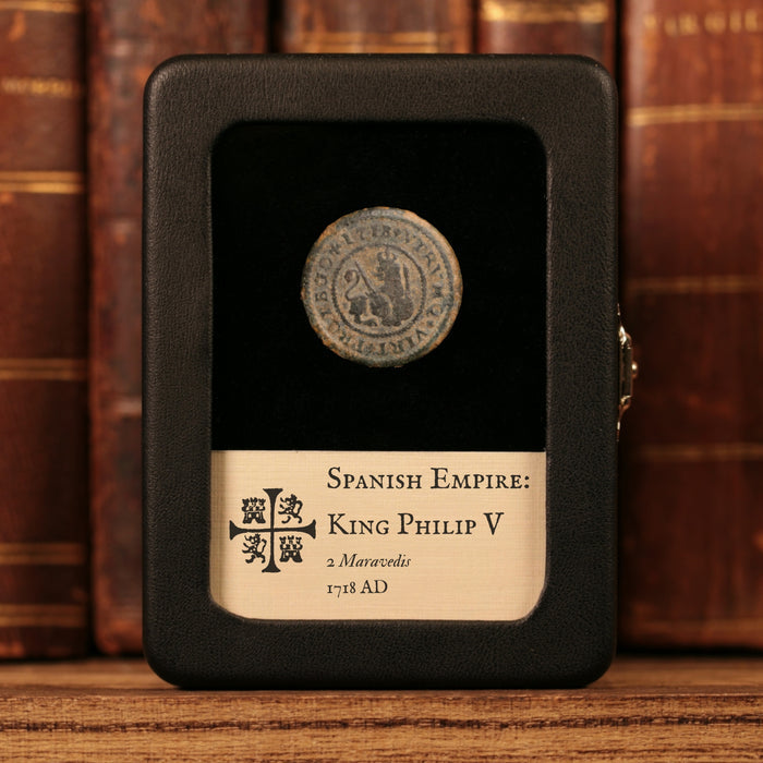 Spain, King Philip V, AE 2 Maravedis - 1718 CE - Spanish Empire