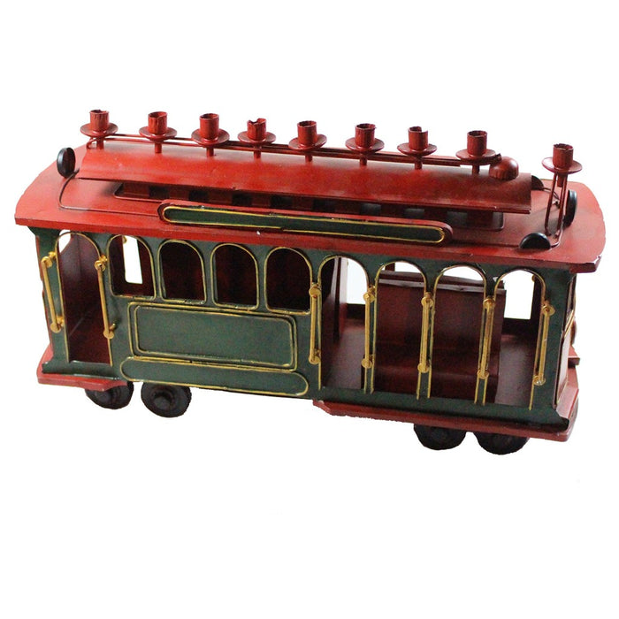 Tin Trolly Menorah - Candlestock.com