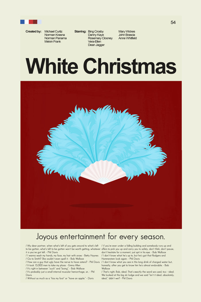 White Christmas - Blue Feathered Fan | 12"x18" or 18"x24" Print only