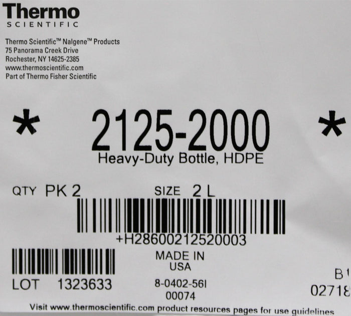 Thermo Scientific 2125-2000 Nalgene Heavy-Duty Sample Bottles