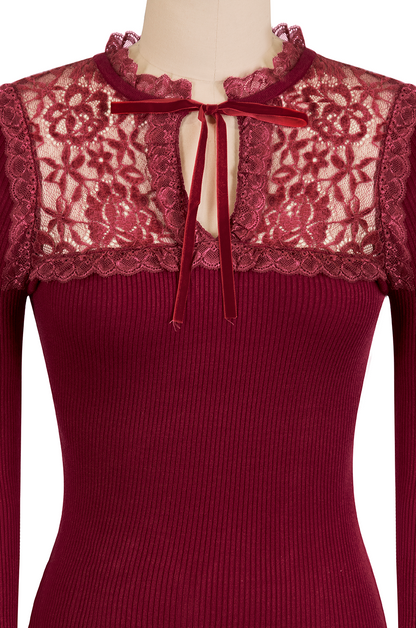 Anastasia Knit Top (Burgundy)