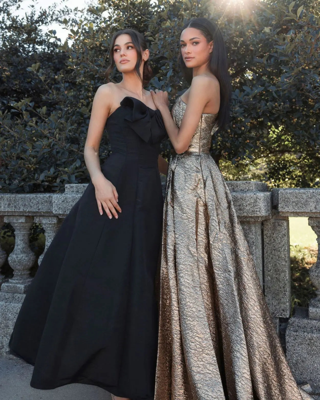 Gold One Shoulder Metallic Ball Gown