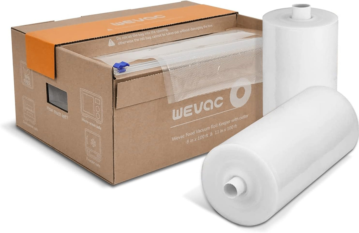 BPA-Free 3-Mil Vacuum Sealer Bag Roll – Built-In Cutter, Drawer-Ready Box, Food Fresh 3–6x Longer
