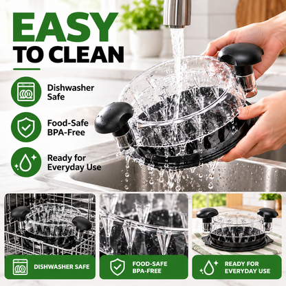 Large Capacity Meat Shredder with Visible Lid – BPA-Free Chicken Shredder Tool, Dishwasher-Safe & Anti-Slip Ergonomic Handle, Black
