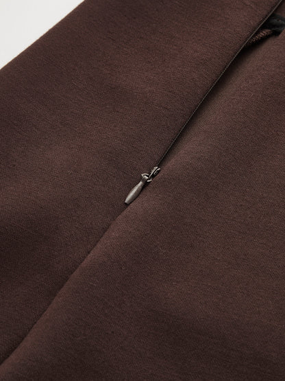 Wave-Hem Air-Layer Midi Skirt