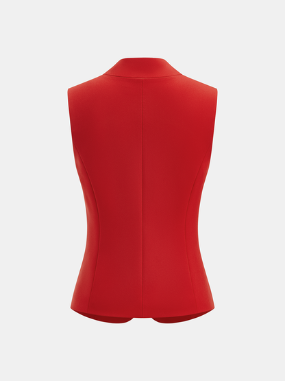 Metal Detail Sleeveless Blazer Vest