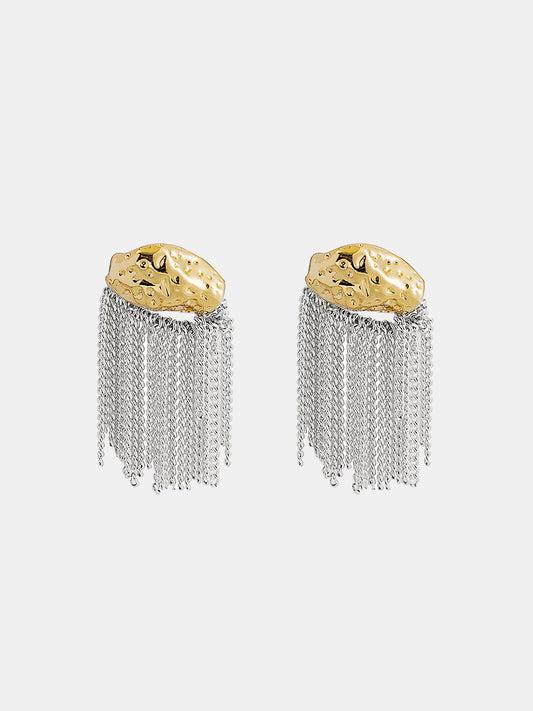 Textured Tassel Chain Earrings