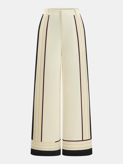 Striped Halter Top & Wide Leg Pant Set