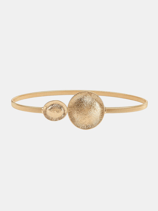 Textured Double Disc Elastic Waist Belt