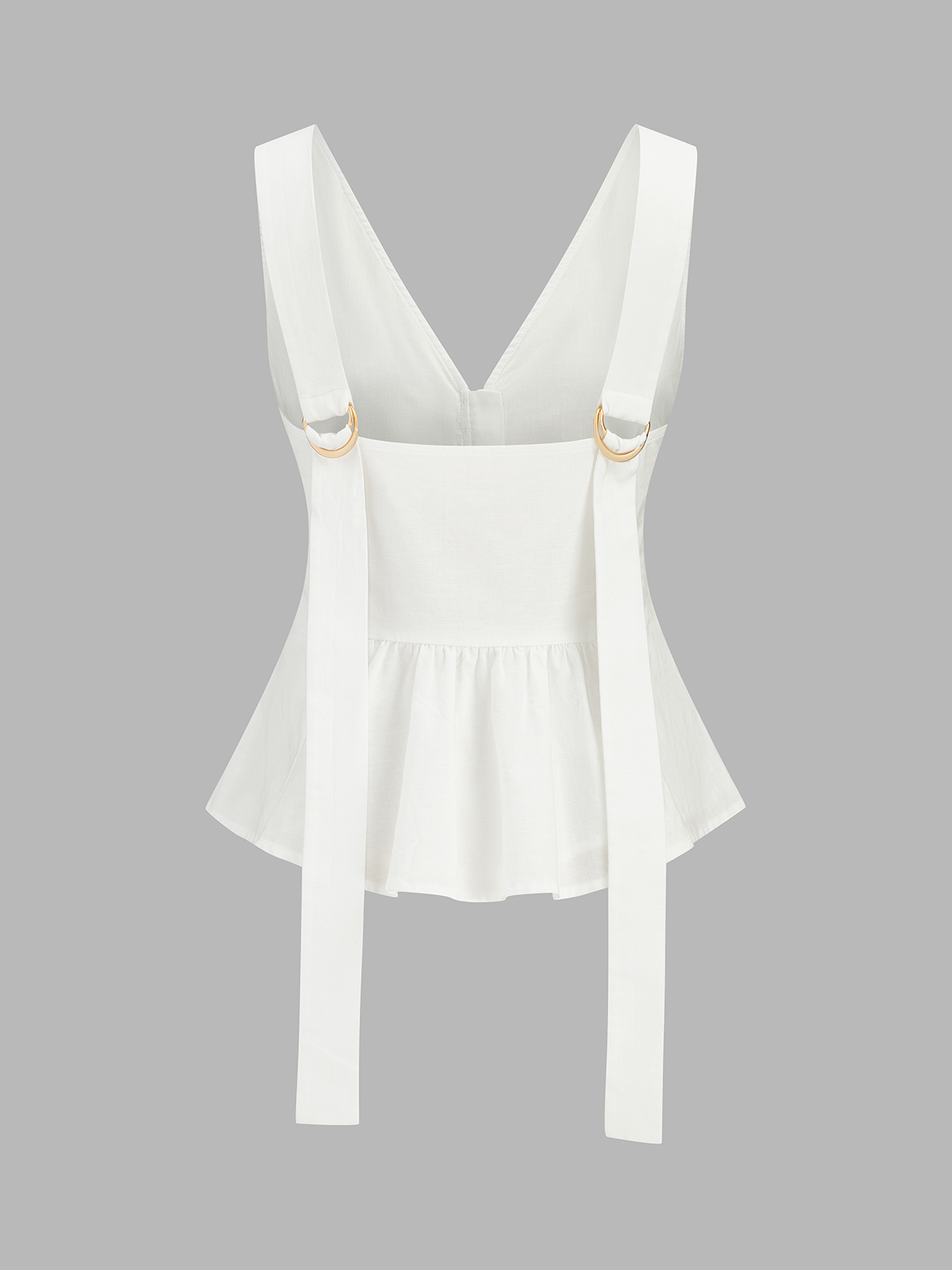 Cotton Linen Peplum Top & Pleated Shorts Set