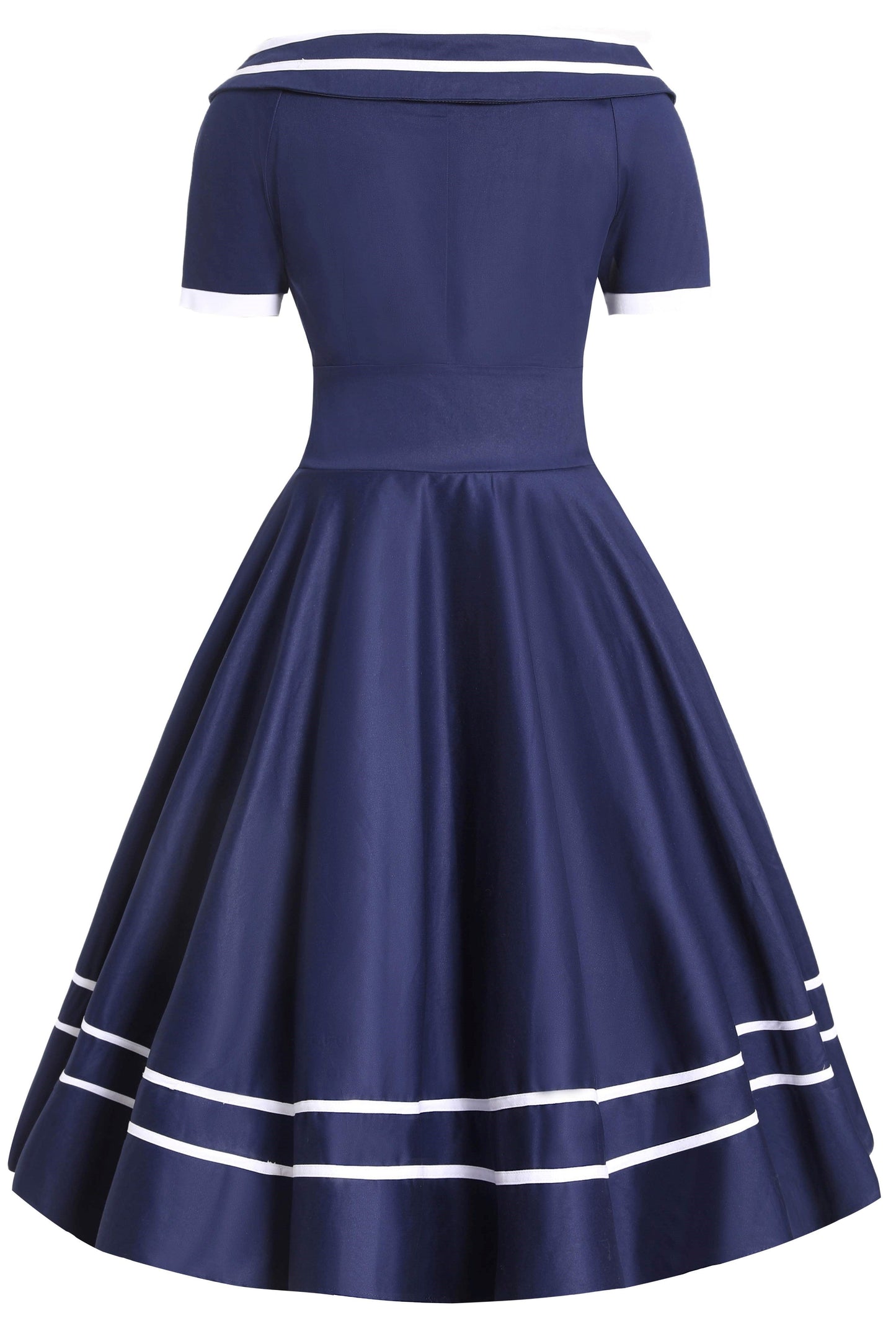 Darlene Nautical Anchor Embroidered Dress In Blue