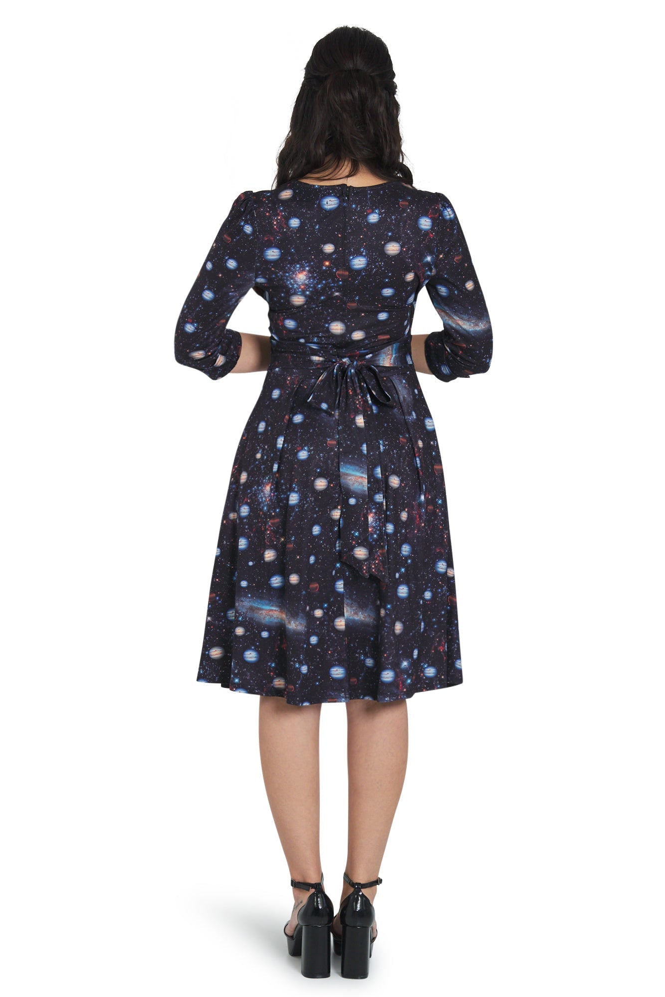 Katherine Black Space Long Sleeved Dress
