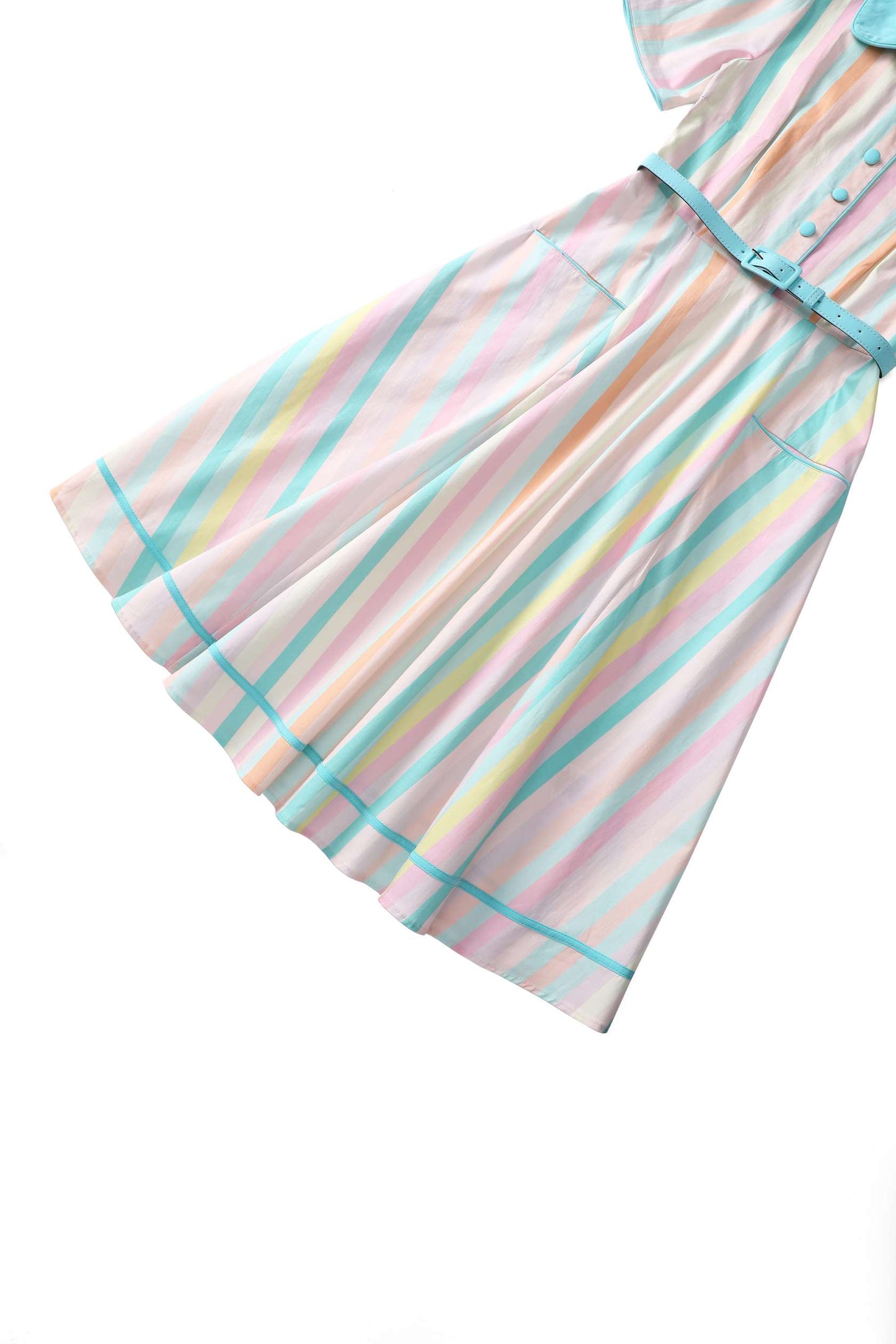 Mabel Striped Midi Shirt Dress In Blue & Pink