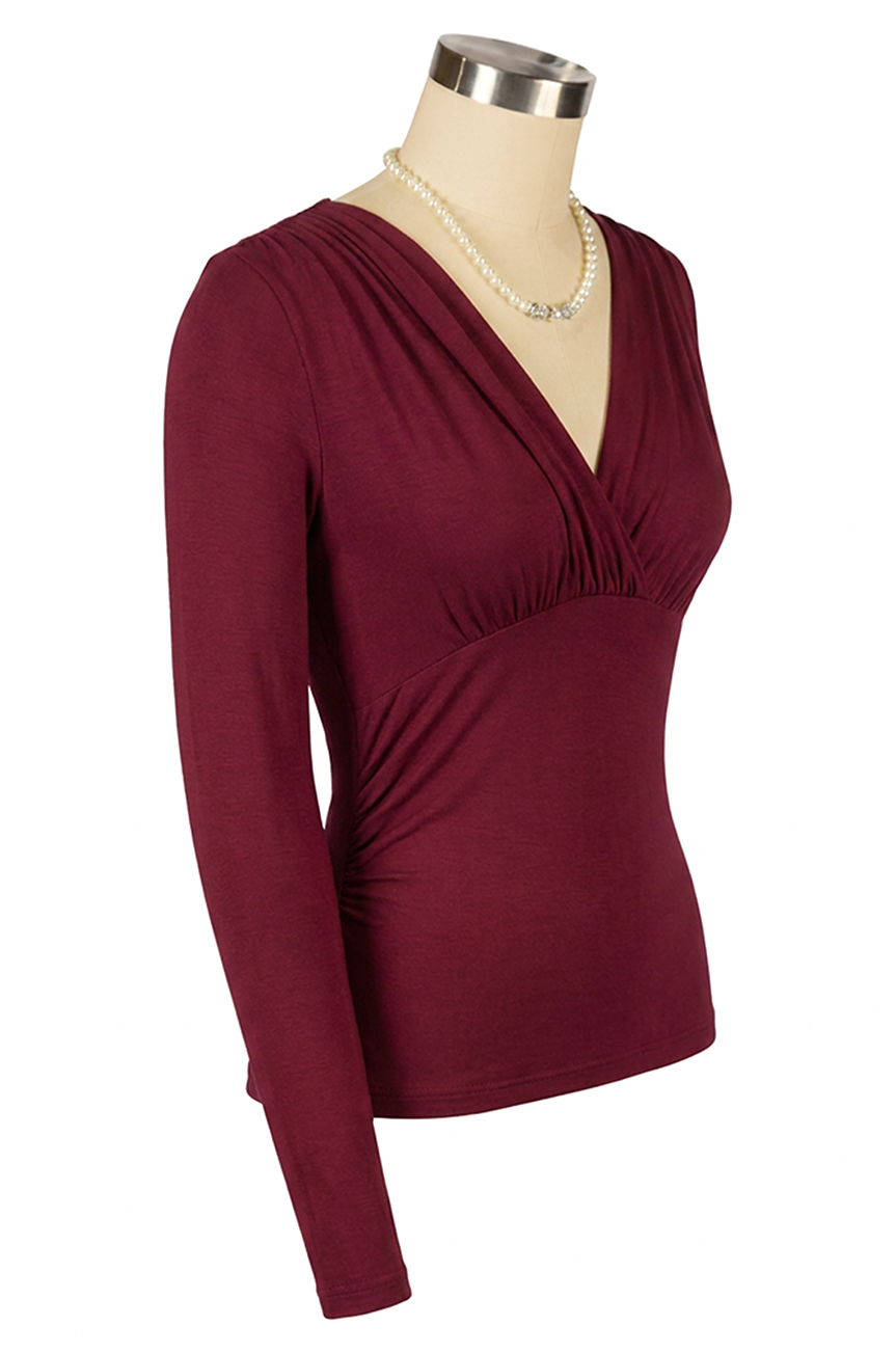 D'Amour Follies Cross Over Top (Burgundy)