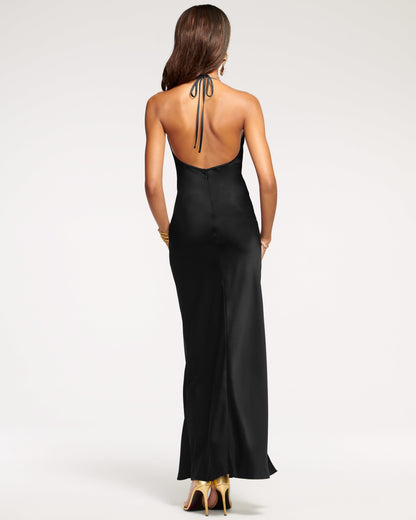 Valentina Plunging Halter Gown