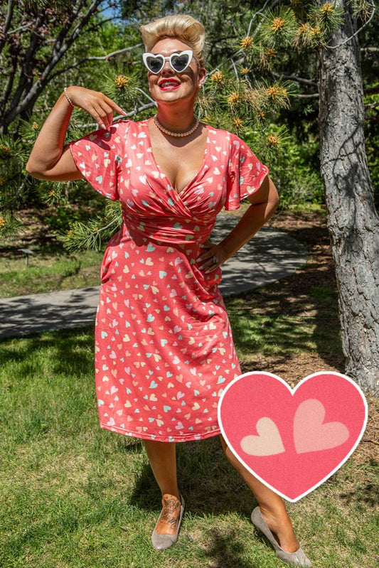 Donna Coral Heart Casual Dress