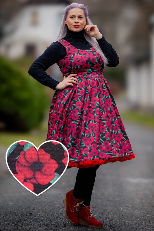 Amanda Red Anemone Swing Dress