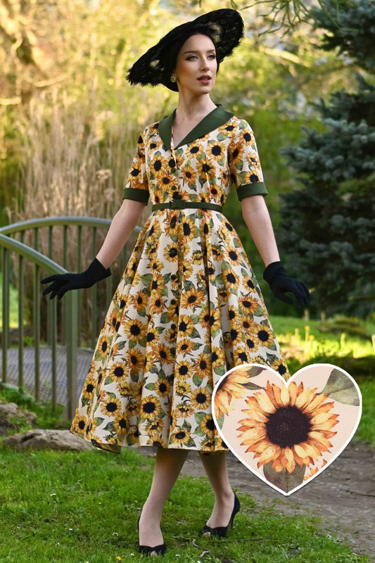 Mollie Sunflower Full Circle Shirt Dress
